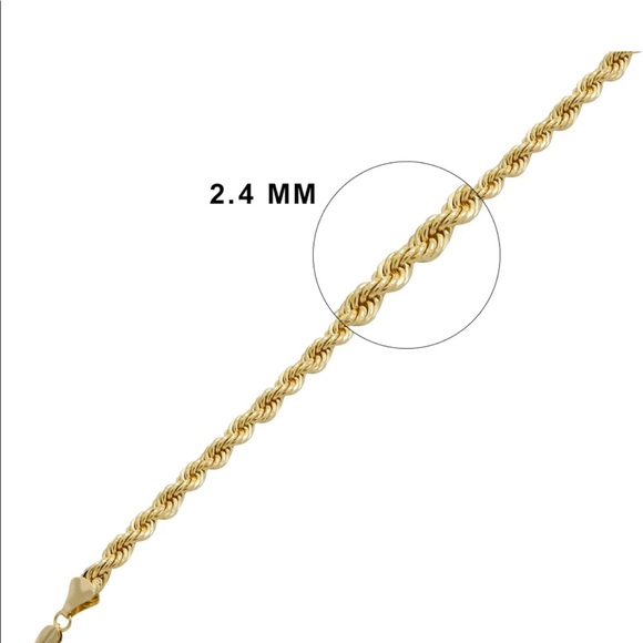 Gold Plated 24” Rope Chain With “J” Initial Pendant - Picture 4 of 7